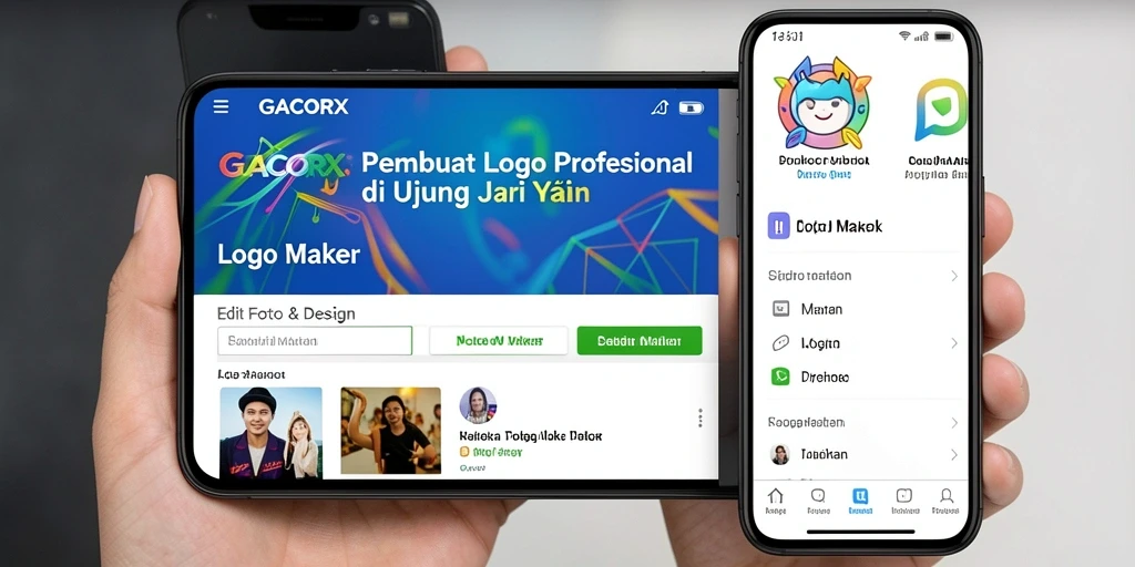 Tampilan antarmuka GACORX yang intuitif untuk pembuatan logo.