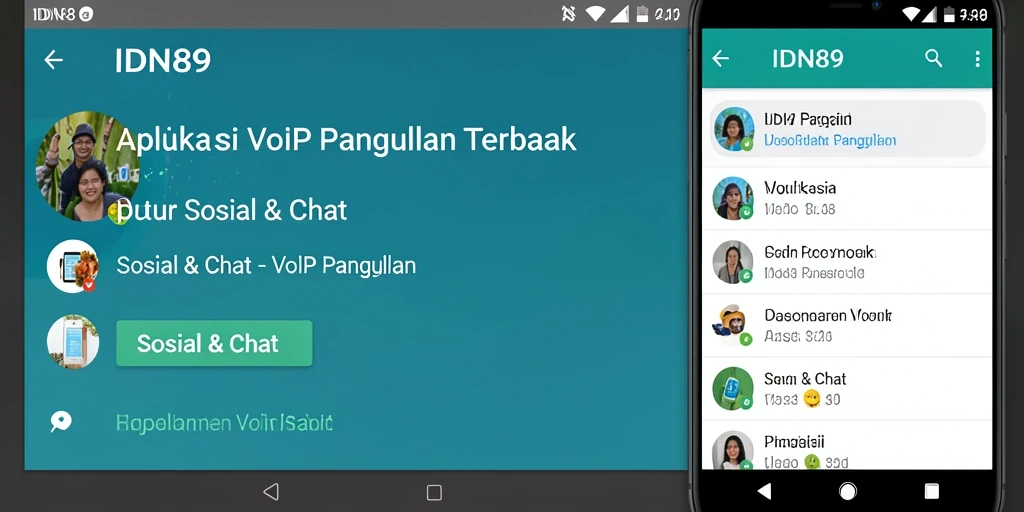 Antarmuka aplikasi IDN89 yang simpel dan fungsional untuk VoIP Panggilan.