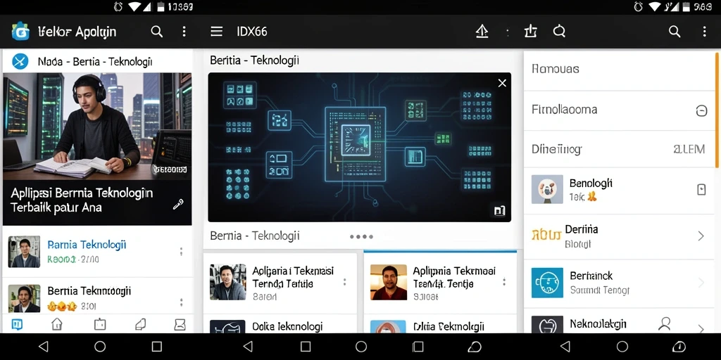 Antarmuka aplikasi Teknologi IDX66 yang informatif dan modern.