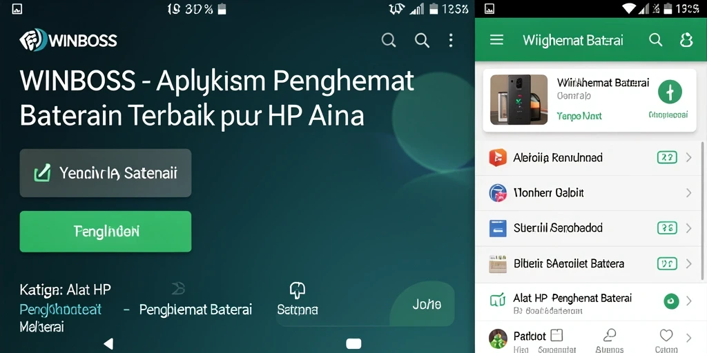 Antarmuka aplikasi WINBOSS yang memudahkan pengguna menghemat baterai.