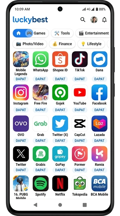 Pusat Akses Aplikasi Populer - luckybest